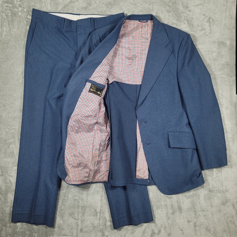 Vintage 70s Sears 2 Piece Suit The Men Store 40 Jacket 36x29 Pants Leisure Disco